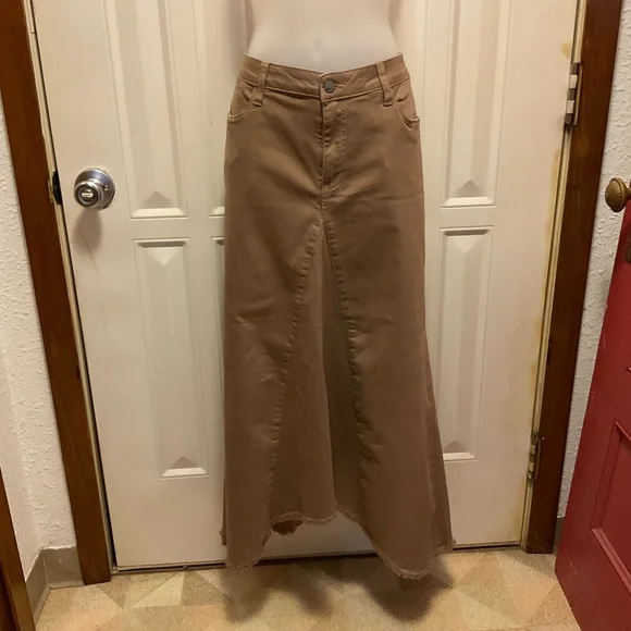 Wash Lab Long Maxi A Line Denim Skirt - Picture 2 of 12